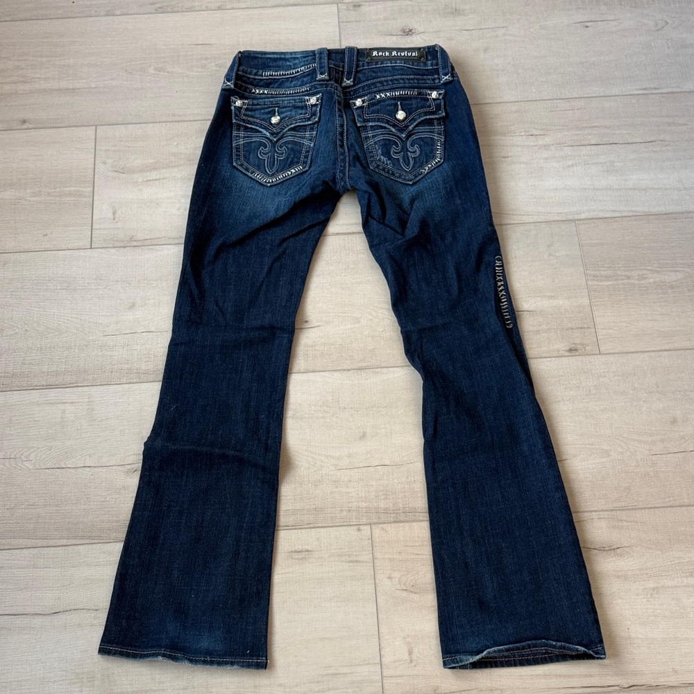 Women's Rock Revival jeans size 28 Celine boot Embellished Denim Western - Picture 9 of 16